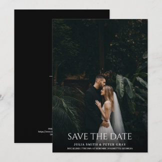 Invitation Simple élégante Typographie blanche Mariage photo