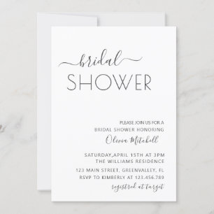 Invitation Simple Elgant Classic & Minimal Fête des mariées