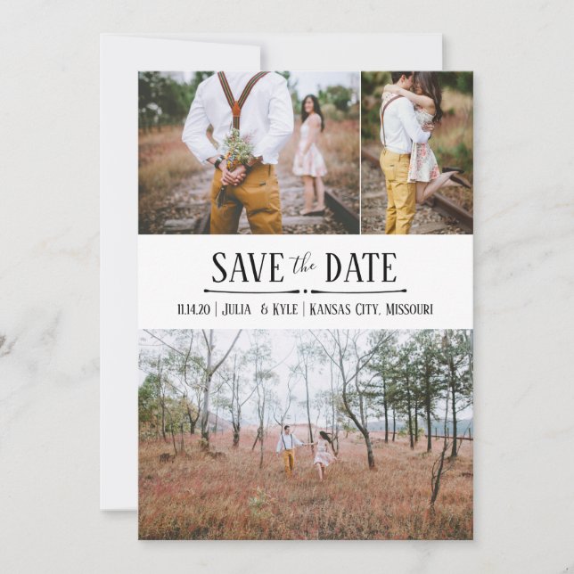 Invitation Simple Enregistrer la Date de Photo (Devant)