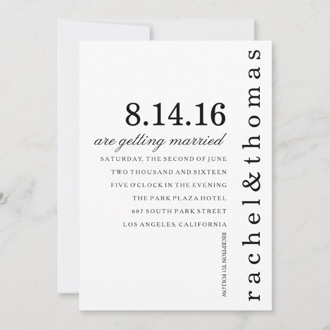 Invitation Simple et chic (Devant)