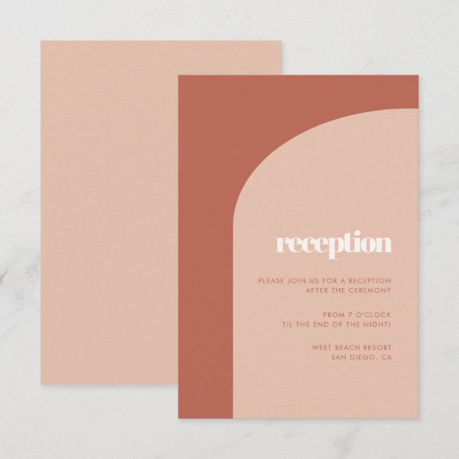 Invitation Simple et chic réception de mariage avec arche en  (Devant / Derrière)