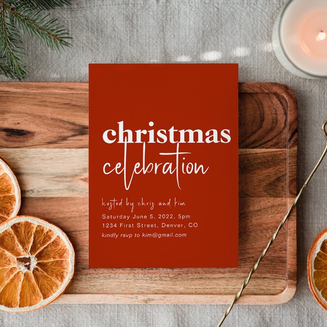 Invitation simple et élégant de la fête de Noël ro (Créateur téléchargé)