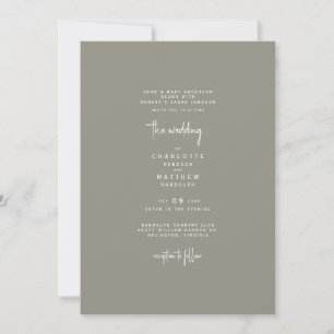 Invitation Simple et élégant Les deux sets Parents Khaki Invi