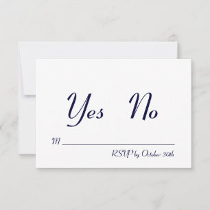Invitation Simple et élégant Navy et White RSVP