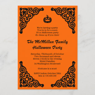 Invitation simple et élégante à la fête costumée d