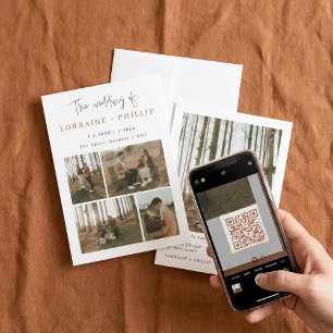 Invitation Simple et moderne 5 photo code QR mariage