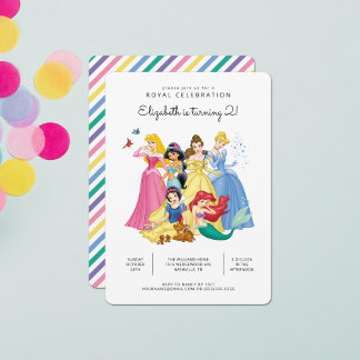 Invitation Simple et moderne Disney Princess Anniversaire