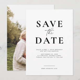 Invitation Simple et moderne Enregistrer la date avec la phot