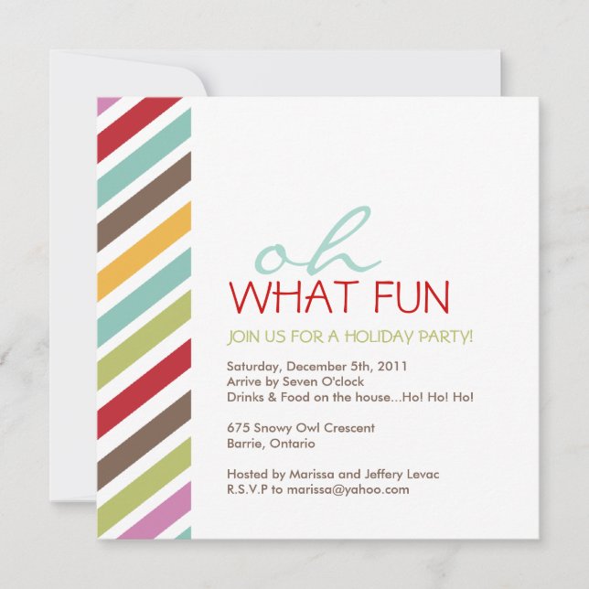 Invitation simple et personnalisée à la fête de No (Devant)