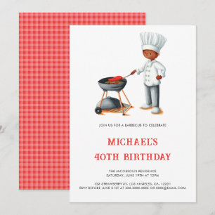 Invitation Simple été Barbecue 40e anniversaire