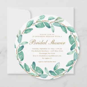 Invitation simple Eucalyptus Feuille douche nuptia