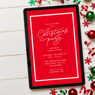 Invitation Simple fête de Noël rouge
