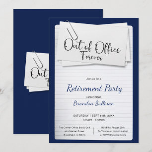 Invitation Simple Fête de Retraite Définitive de Bureau