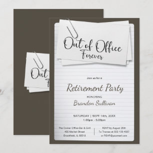 Invitation Simple Fête de Retraite Définitive Hors du Bureau