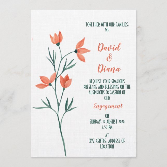 Invitation Simple Floral  (Devant)