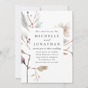 Invitation Simple Floral Deux Devient Un Mariage Chrétien