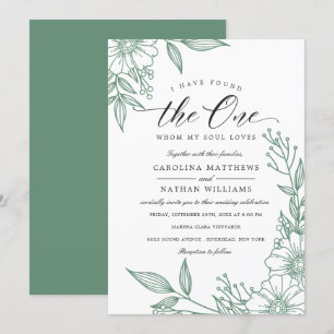 Invitation Simple Floral J'Ai Trouvé Celui   MARIAGE