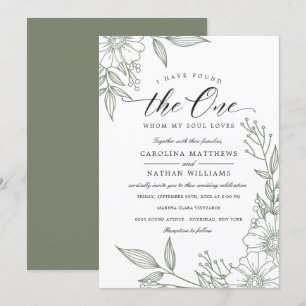 Invitation Simple Floral J'Ai Trouvé Celui   Mariage de sage