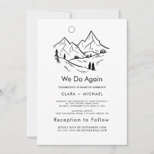Invitation Simple Floral Montagne "Nous le refaisons" Renouve