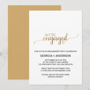 Invitation Simple Gold Calligraphy
