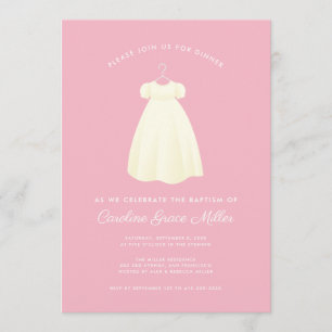 Invitation Simple Gown Baptism Dîner de célébration Invitatio