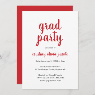 Invitation Simple Grad Party Moderne Graduation