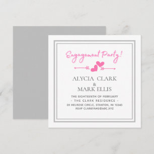 Invitation Simple Hearts Engagement Party