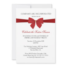Simple Holiday Red Ribbon Corporate Party