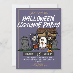 Invitation Simple Horreur éffrayants enfants Halloween costum