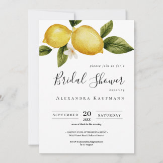 Invitation Simple Italia Lemon Calligraphy Fête des mariées