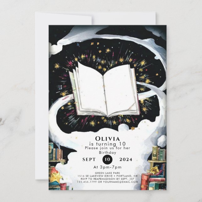 Invitation Simple Kids Fairytale Histoire Anniversaire (Devant)
