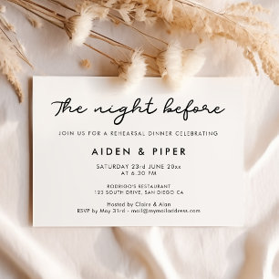 Invitation Simple La veille du dîner de répétition