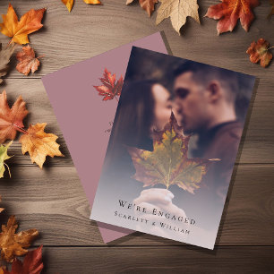 Invitation Simple Leaf Mauve Elégante Photo Nous sommes engag