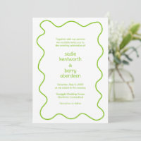 Simple Lime Green Squigame Frame Mariage moderne