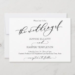 Invitation Simple Luxe Calligraphie Le Mariage De