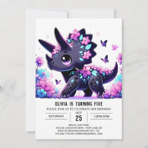 Invitation Simple Majestic Dinosaur Digital Anniversaire