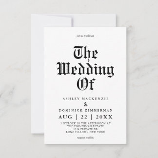 Invitation Simple Mariage de calligraphie celtique