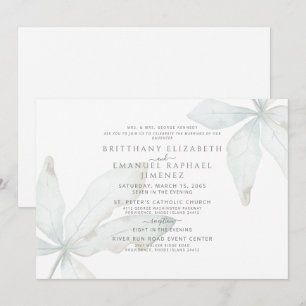 Invitation Simple Mariage de parents mariées en feuillage tro