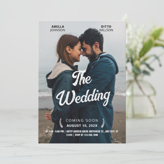INVITATION SIMPLE MARIAGE DE POSTER DU FILM ROMANCE (Debout devant)
