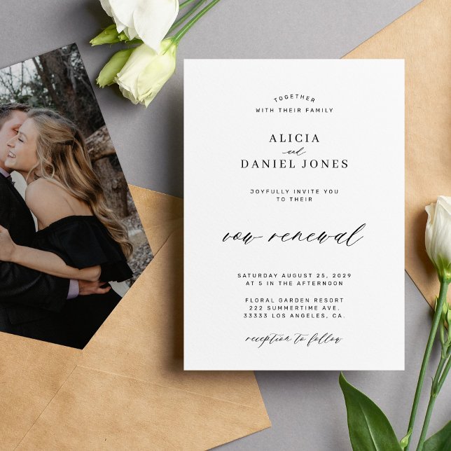 Invitation Simple mariage de renouvellement de voeux photo no (Créateur téléchargé)