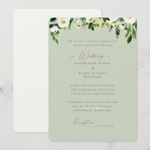 Invitation Simple Mariage des Parents de la Mariée Fleurs Bla