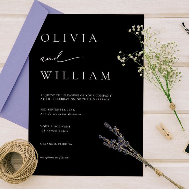 Invitation Simple Mariage Élégant Code QR Budget Noir et Blan (Créateur téléchargé)