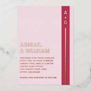 Invitation simple Mariage moderne Foil