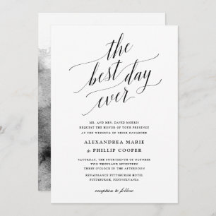 Invitation Simple Mariage noir et blanc