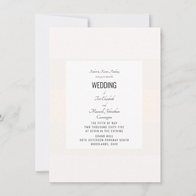 Invitation Simple mariage pastel (Devant)