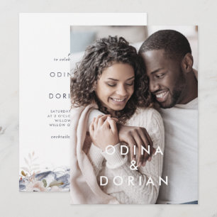 Invitation Simple Mariage photo Floral Mountain