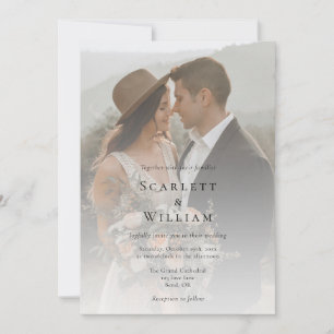 Invitation Simple Mariage Photo Minimaliste Traditionnel