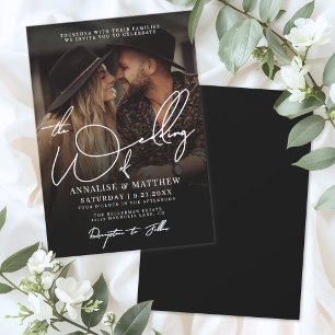 Invitation Simple Mariage Photo Superposition Noir Et Blanc