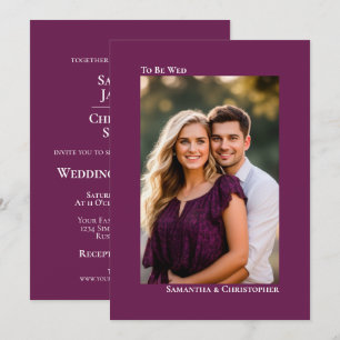 Invitation Simple Mariage Photo Vertical Fleur de Prunier Mag