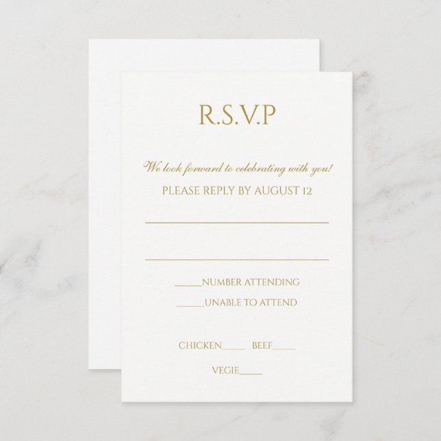 Invitation Simple Mariage RSVP PostCard (Devant / Derrière)